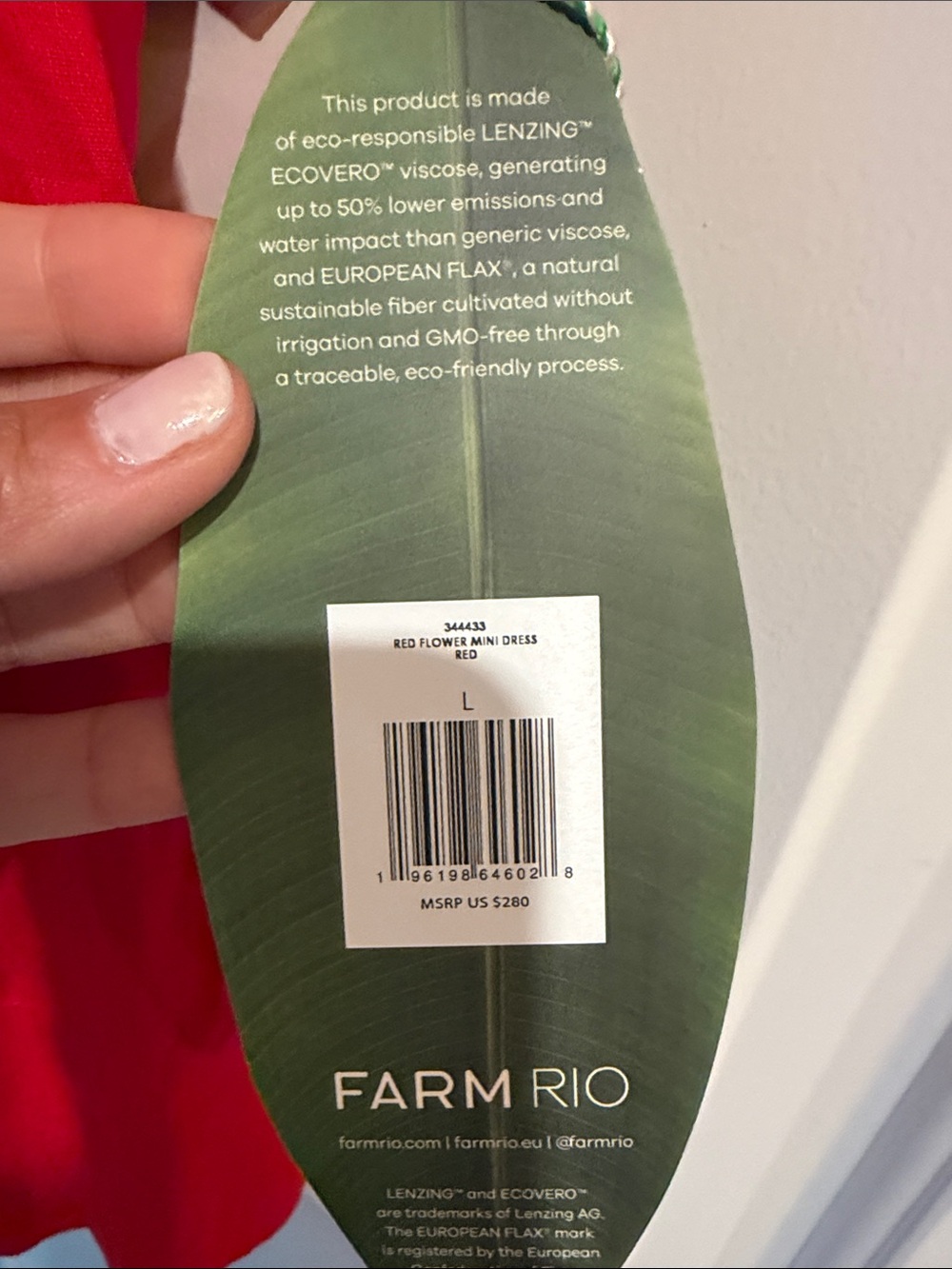 FARM Rio Red Backless Floral-Petal Mini Dress - Picture 3 of 9